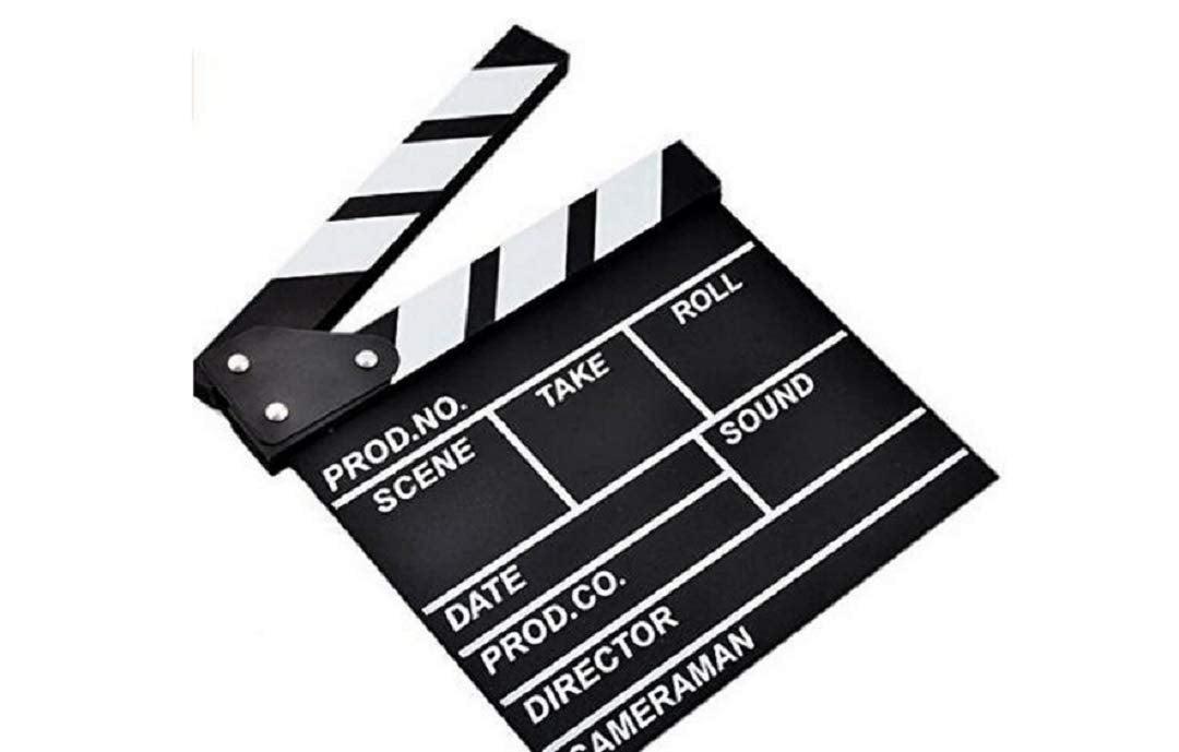 Zmgmsmh Wooden Clapboard Director Film Movie Cut Action Scene Slateboard Clapper Board Slate (Small Black)