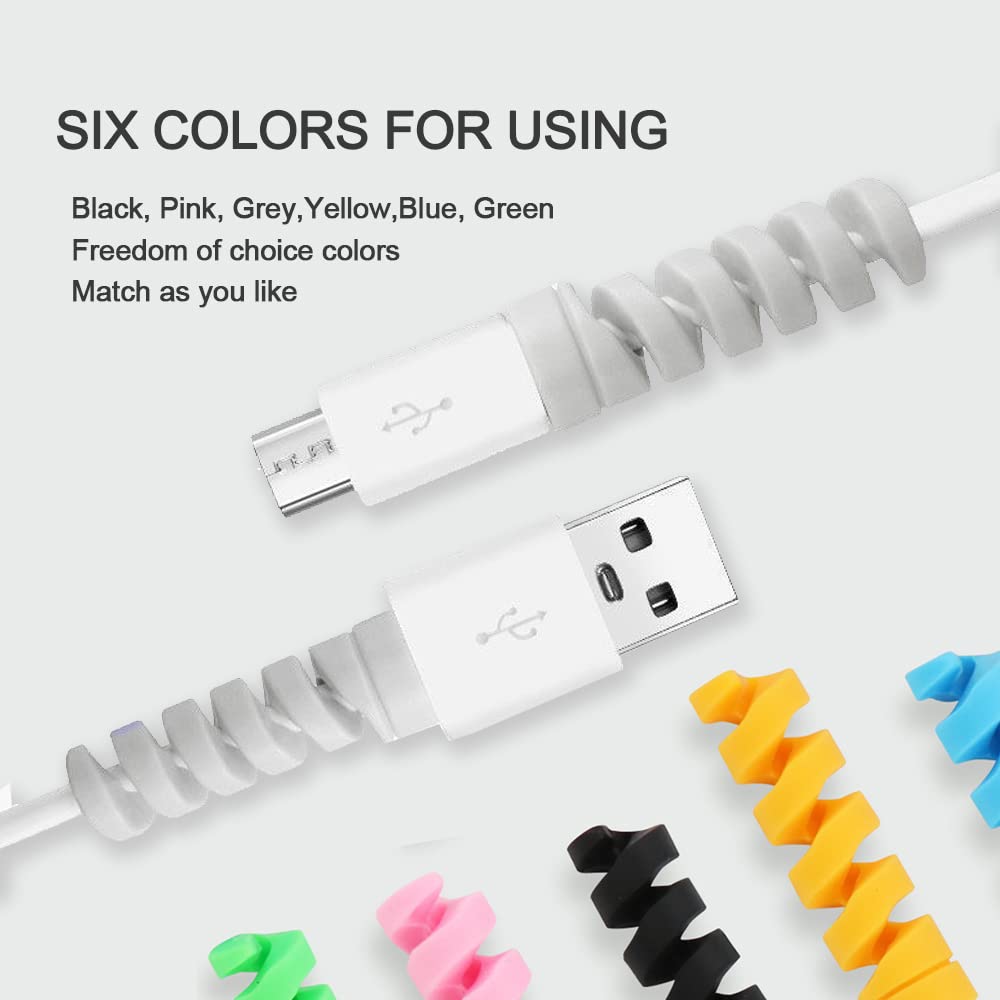 Wedawn 30 Pack Charger Cable Saver, Silicone Flexible Cord Protector, Cable Mouse Cable Wire Protector Compatible For Iphone, Ip
