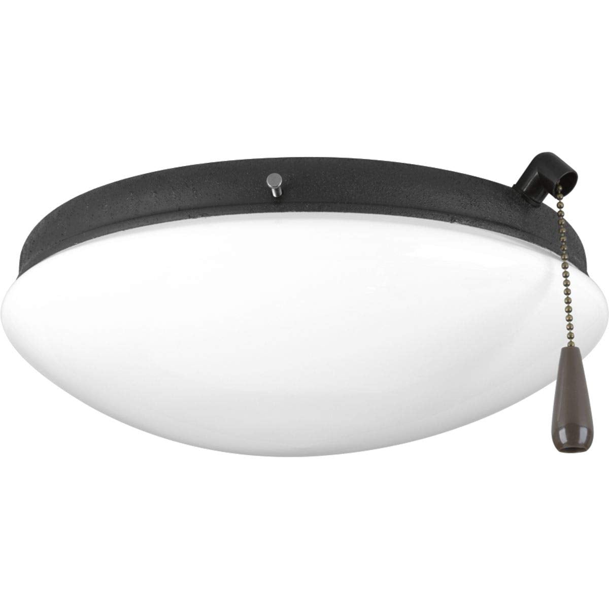 Progress Lighting P2611-80WB AirPro Collection Universal Opal Glass Ceiling Fan Light, 2-Light, Antique Brass