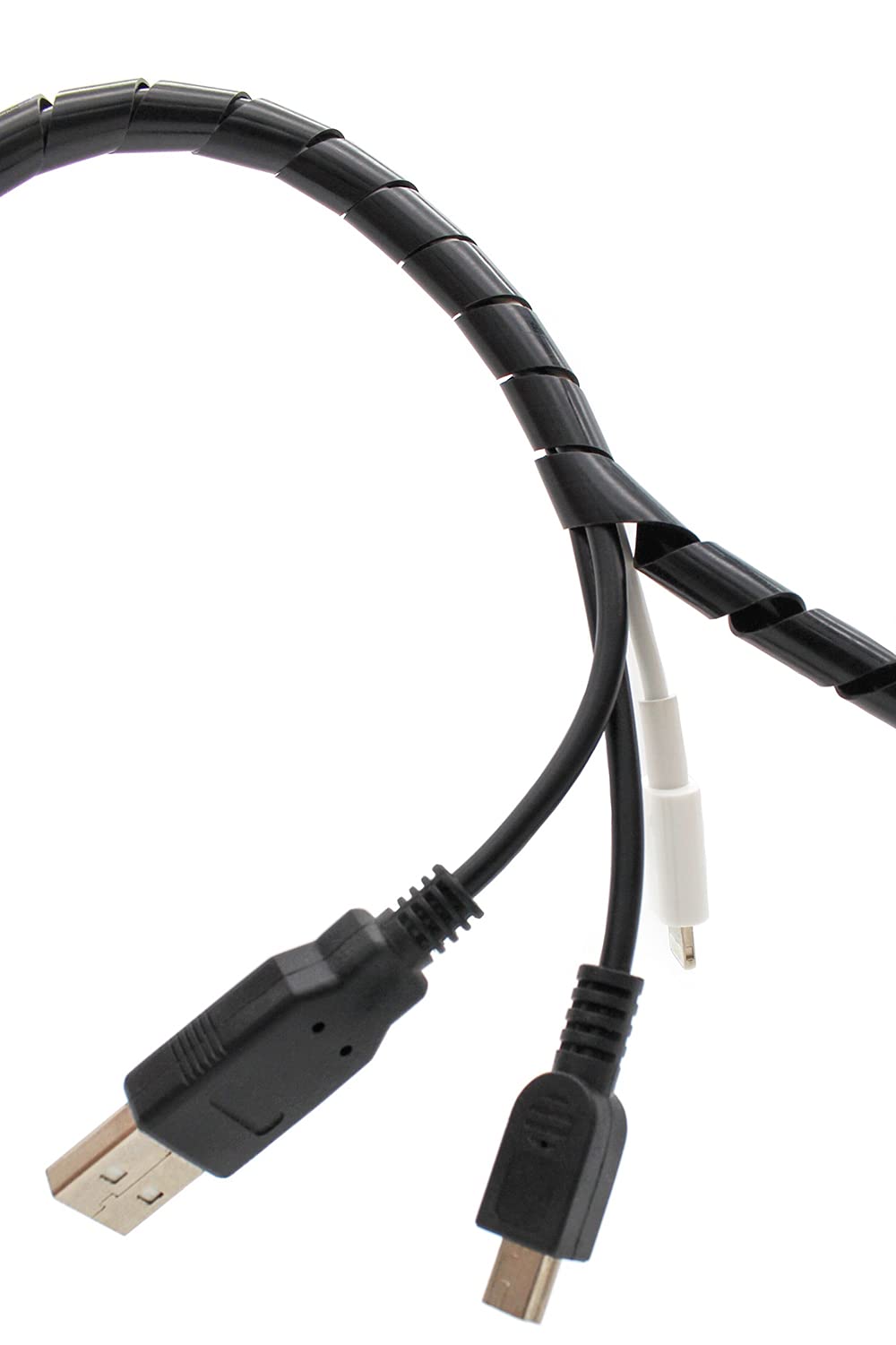 Cszd Spiral Cable Wrap,10Ft � 1/4 Inch Spiral Wire Wrap Cord Covers Bundle Sleeve Hose For Pc Tv Computer Electrical Wire Organizer,Tangle Stop Cord Cover And Detangler,Black