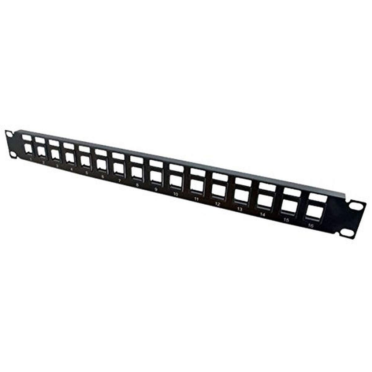 C2G 16 Port Patch Panel   Blank 1U Keystone Panel For Ethernet Cables   Works With Almost Any Snap In Jack Including Cat6 03858,