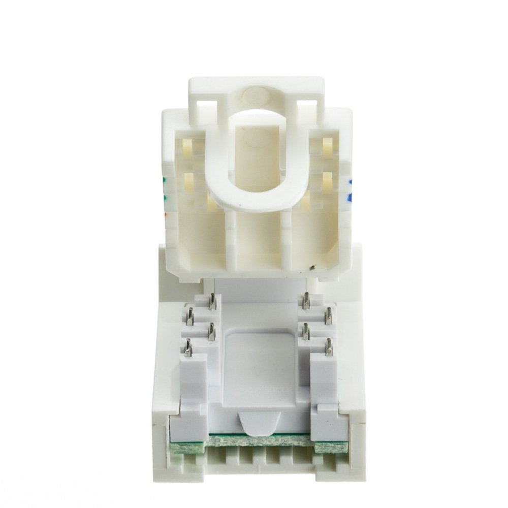 Cablewholesale Cat6 Keystone Jack, White, Toolless Rj45 Female (Utp) To 110 Punch Down Connector