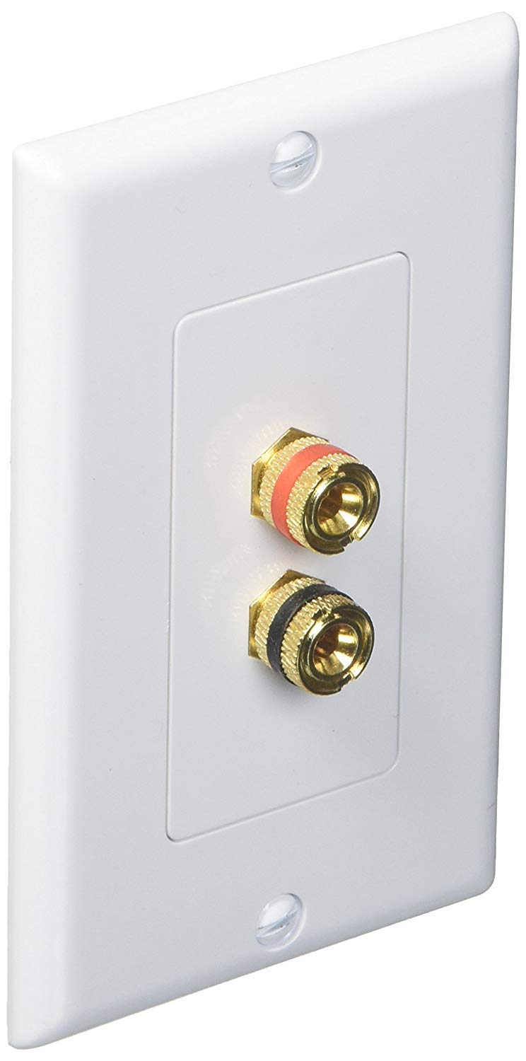 Imbaprice 2 Coupler Type Connectors Banana Plug Binding Post Wall Plate For 1 Speakers