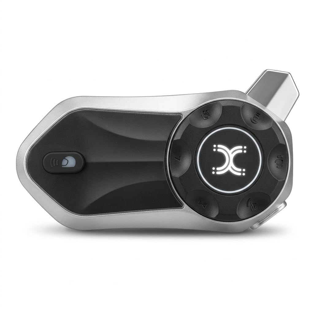 Zoduct X30 Pro Motorcycle Helmet Intercom | Bluetooth 5.3 Helmet Headset | Up To 50 Riders Group Intercom | Noise Cancellation,