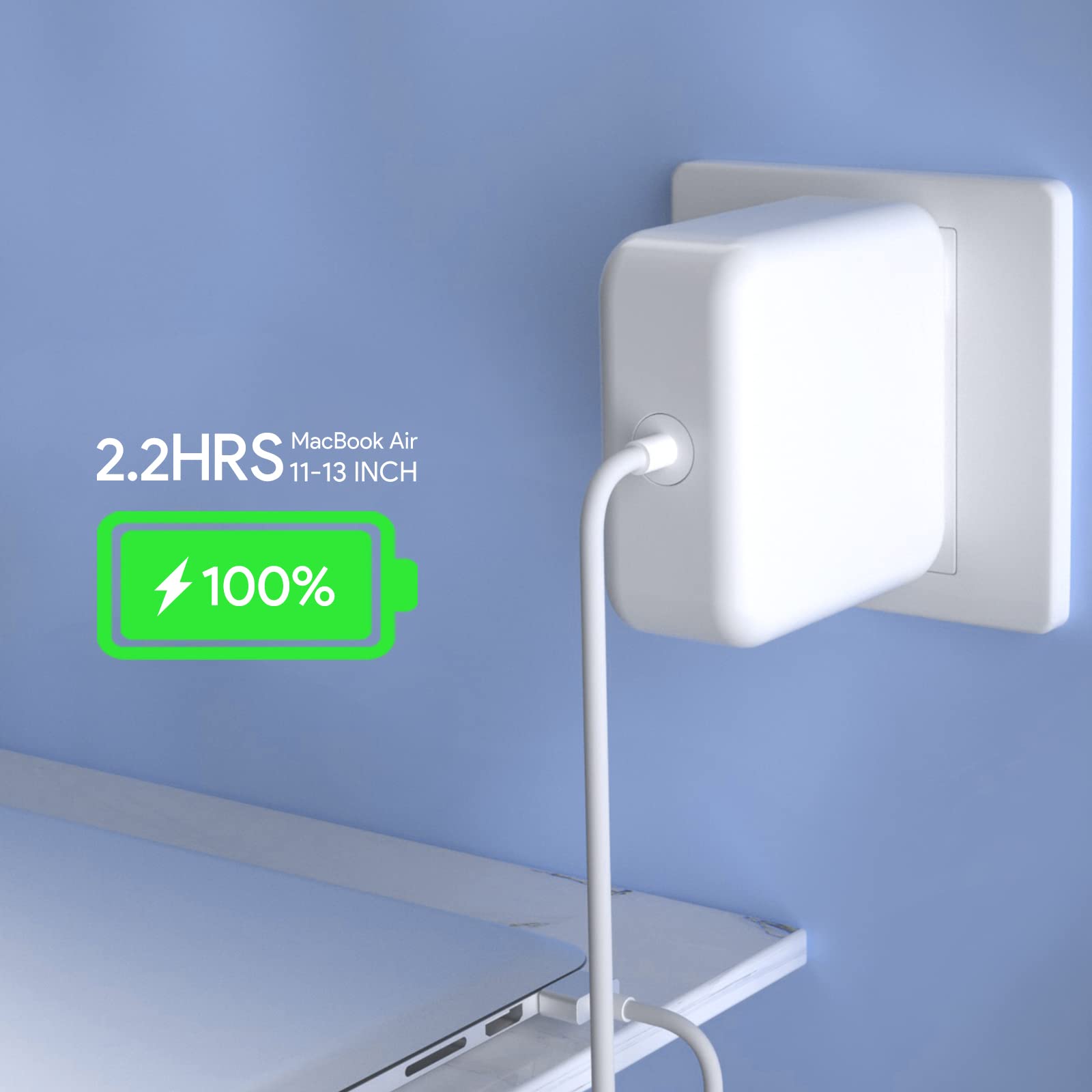 Mac Book Air Charger, 45W Magnetic Mag2 T Tip Laptop Charger Suitable For Mac Book Air 11 Inch And 13 Inch After Mid 2012(Applic