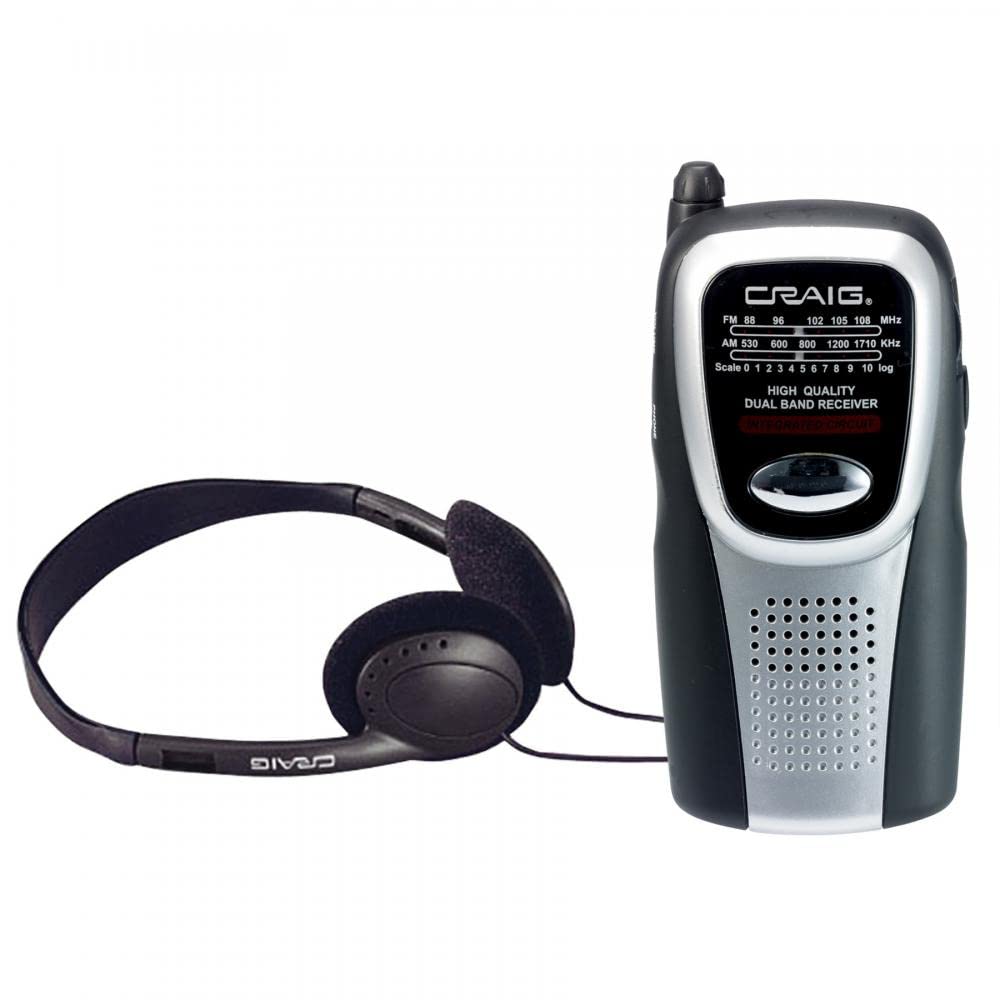 Craig Electronics Cs2500 Am/Fm Pocket Radio With Speaker And Headphones