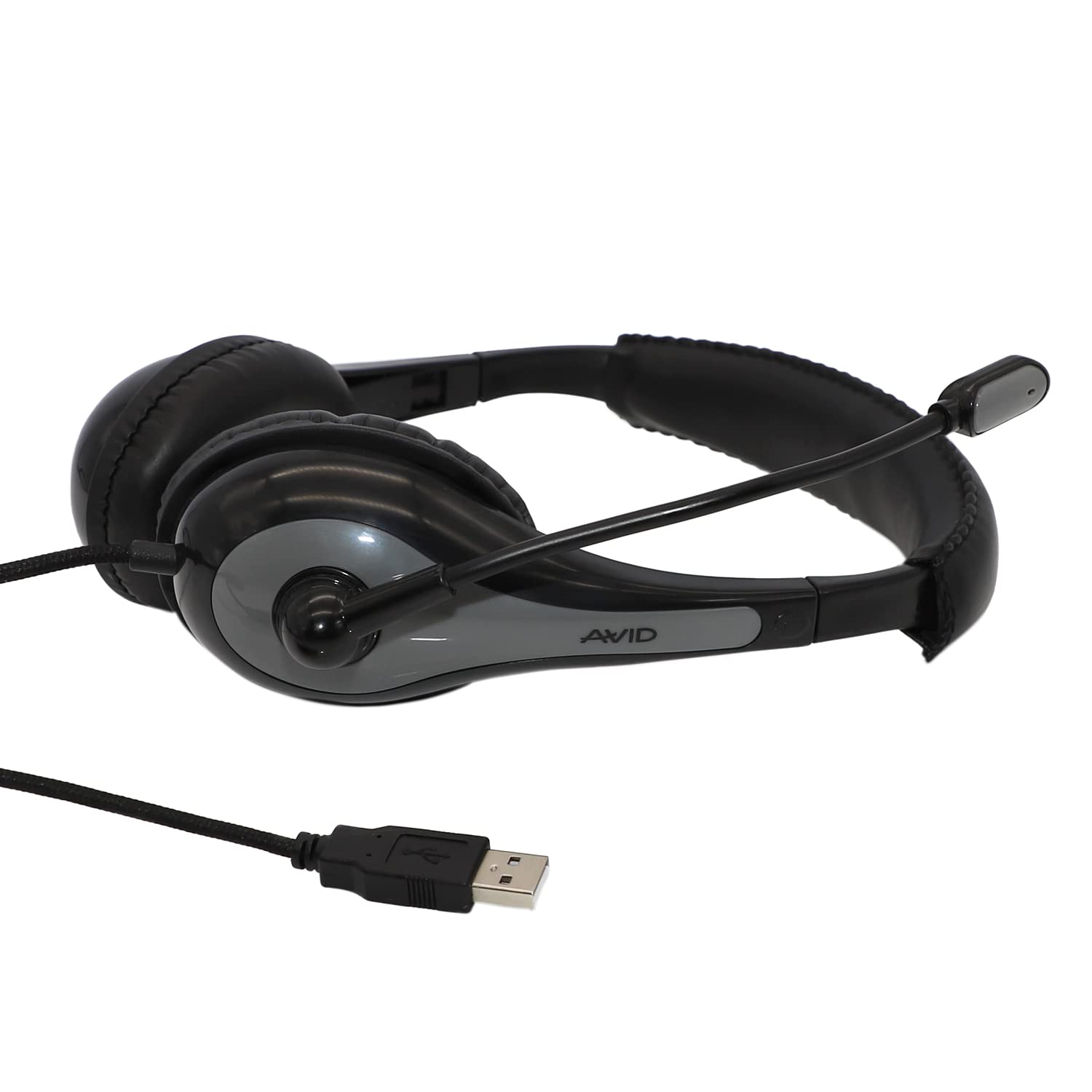 Avid Products Education Headphones With Microphone - Stereo - Black, Gray - Usb - Wired - Over-The-Head - Binaural - Circumaural