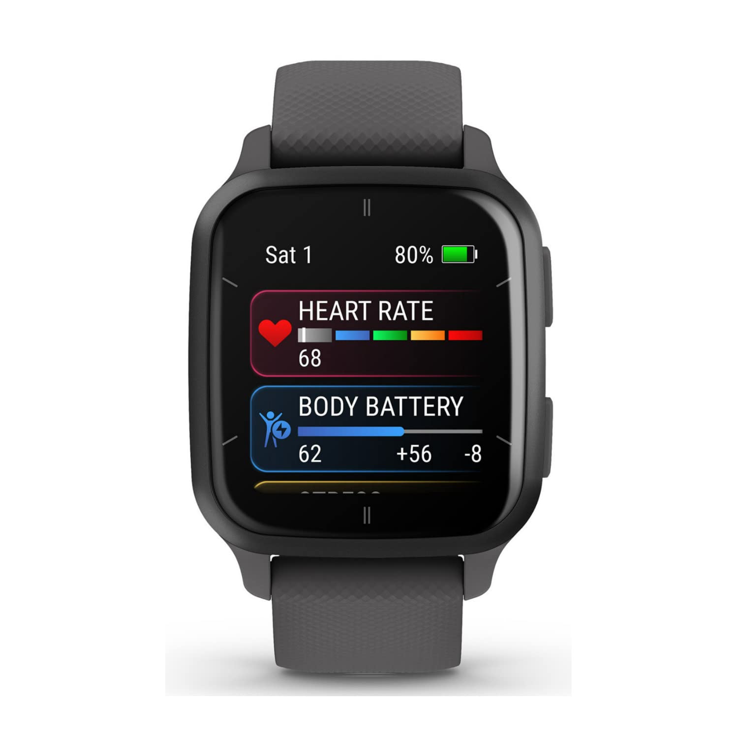 Garmin Venu Sq 2 Gps Smartwatch, All Day Health Monitoring, Long Lasting Battery Life, Amoled Display, Slate And Shadow Gray