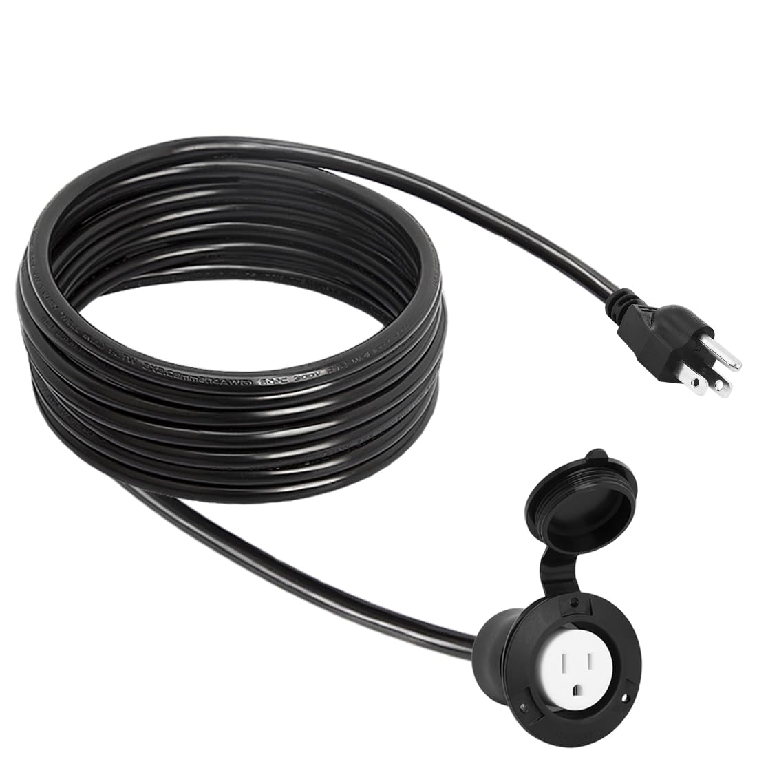 10Ft Waterproof 15Amp 125V Outdoor Power Outlet Male To Female Extension Cord, Sjtv 14Awg, Nema 5 15R 15A Outlet Extension Cord