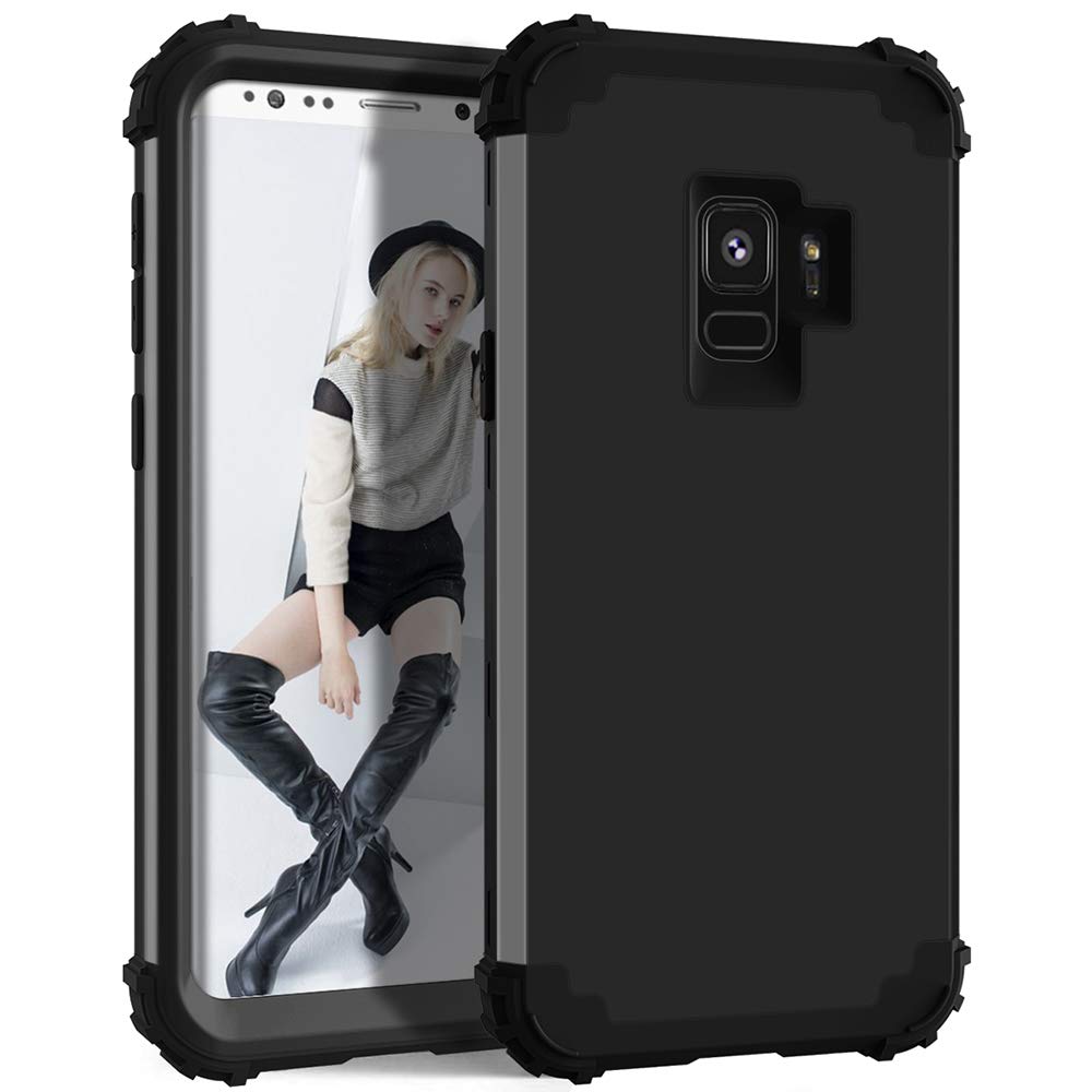 Phone Case For Samsung Galaxy S9 Hard Cover Shockproof Soft Silicone Bumper Hybrid Three Layer Heavy Duty Protective Wireless Ch