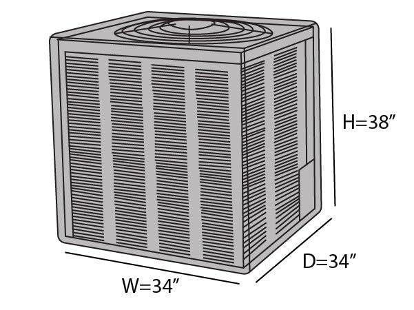 Covermates Air Conditioner Cover - Durable Weather-Resistant Protection For Outdoor Units, Ultima 600D Polyester, 34W X 34D X 38