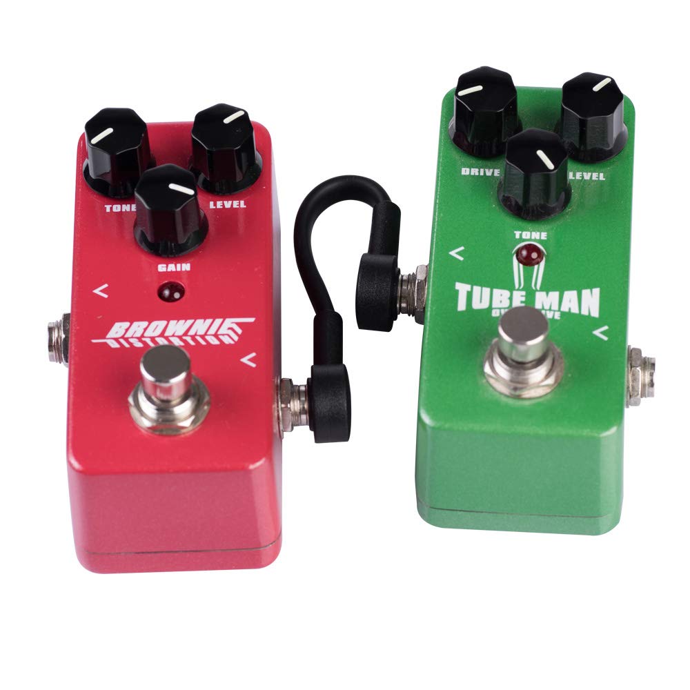 Rayzm Guitar Patch Cable, 6.35Mm Angled Instrument Jumper Cable For Guitar/Bass Effects Pedals, 5Cm Pedal Board Jumper Cables (6