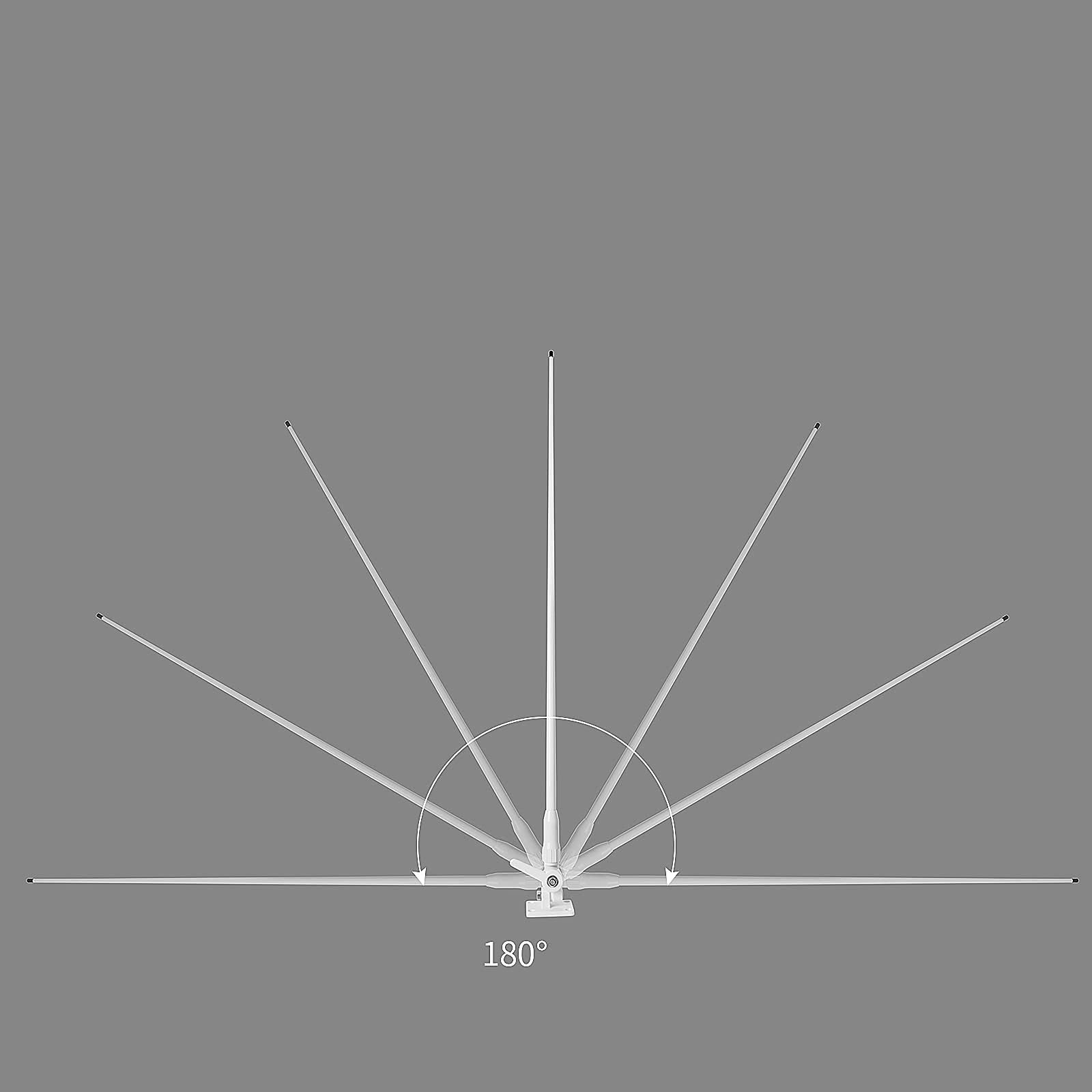 Uayesok Vhf Marine Base Antenna 48 Inch Fiberglass Waterproof Boat Antenna W/7M Rg 58U Cable Adjustable Ratchet Fixed Mount