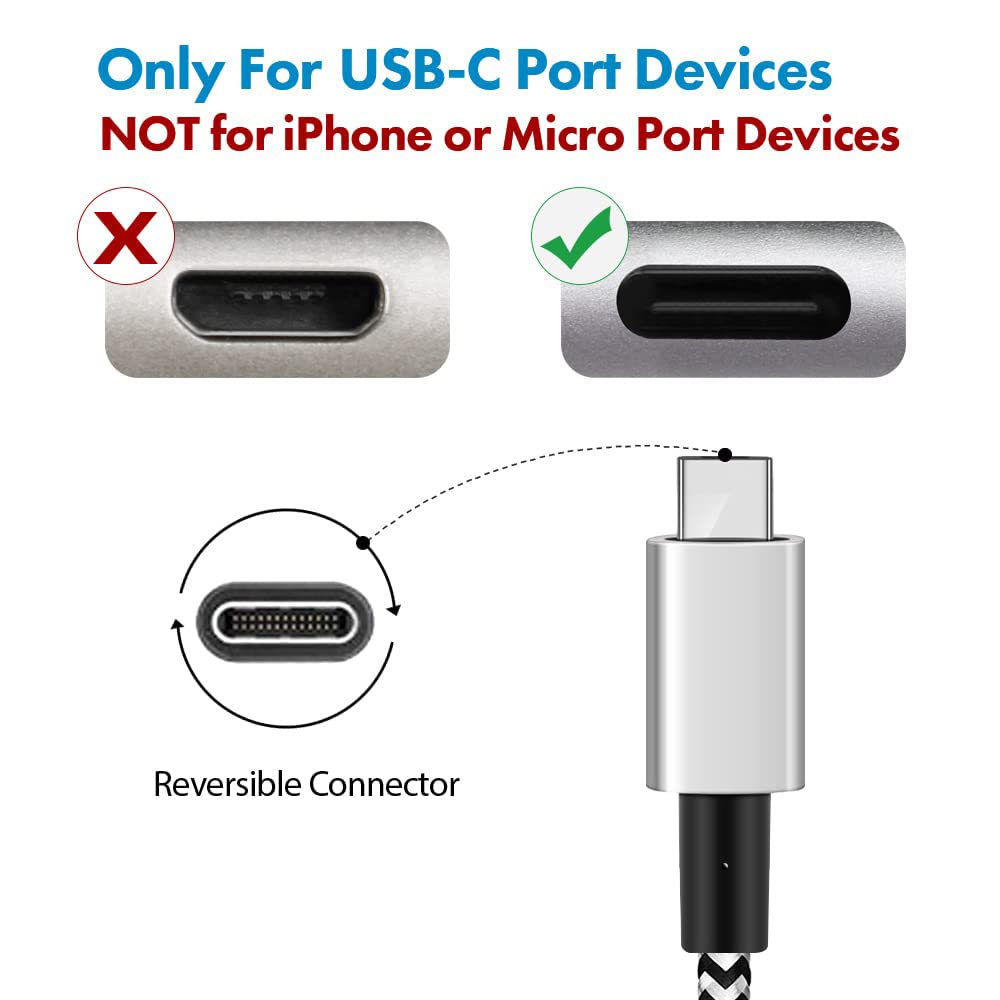 Deegotech Usb Type C Charging Cable Fast Charge 2Pack,6.6Ft Usb C Charger Cable Nylon Braided Long Type C Cable For Samsung Gala