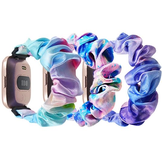 Xininyia Scrunchies Bands Compatible For Bark Smart Watch, Cute Printed Elastic Loop Bands Bracelet Strap Replacement