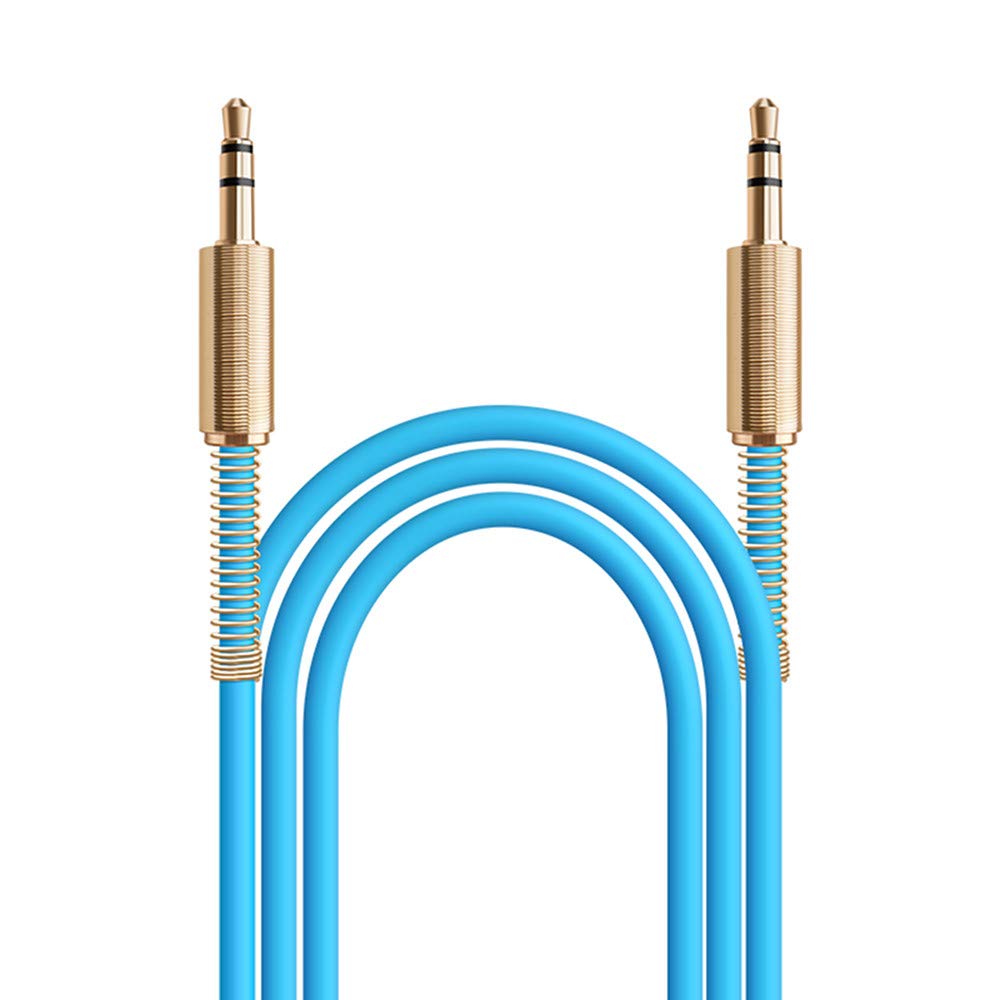JacobsParts 2-Pack 3ft Aux Cable 3.5mm 1/8' Male to Male Stereo Auxiliary Audio Cord (Blue)