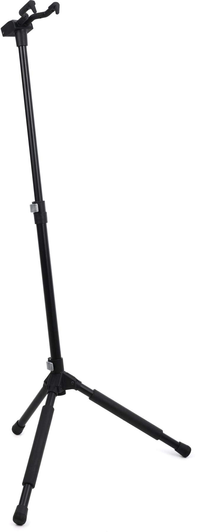 K&M Konig & Meyer 17670.000.55 Memphis Pro Guitar Stand | Sturdy Heavy Duty Adjustable Height Frame | Protective Rubber | Flexible Hook In Clamp Secures Neck | Folds Flat | Fits All Guitars | Black