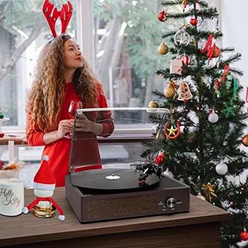 Vinyl Turntable, Bluetooth Portable Vinyl Turntable Vinyl Turntable With 3 Speed 33/45/78 Rpm And Built In 2 Stereo Speakers  Na