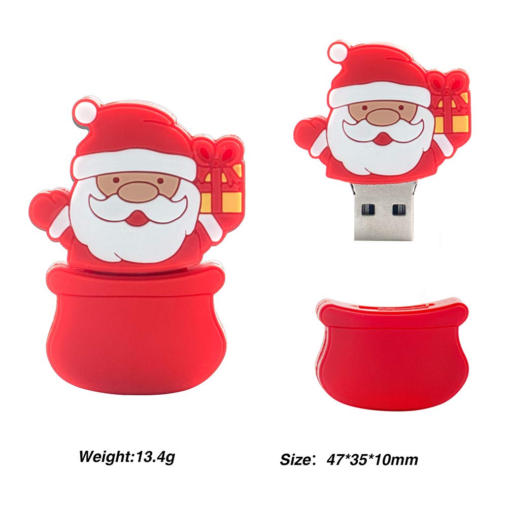Christmas Usb Flash Drive 16Gb (5 Pack) New Year Gifts For Family And Friends, Borlterclamp Memory Stick Of Santa Claus Christmas Tree Snowman Patterns Cute Thumb Drive