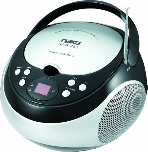 Naxa Electronics Npb 251Bk Portable Cd Player With Am/Fm Stereo Radio,Black