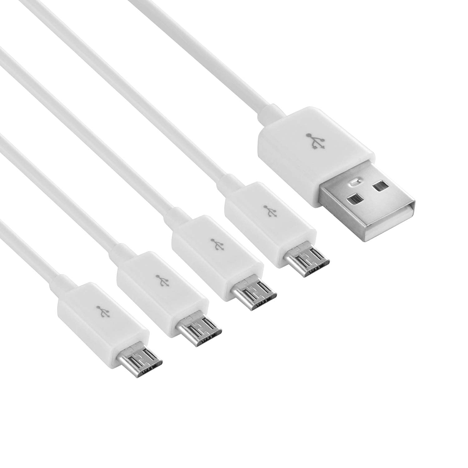 Usb A To Usb Micro Charging Cable, 4 In 1 Multi Charger Cable Micro Usb Splitter Cable 4 Ports Micro Usb 2.0 Male Male Charging
