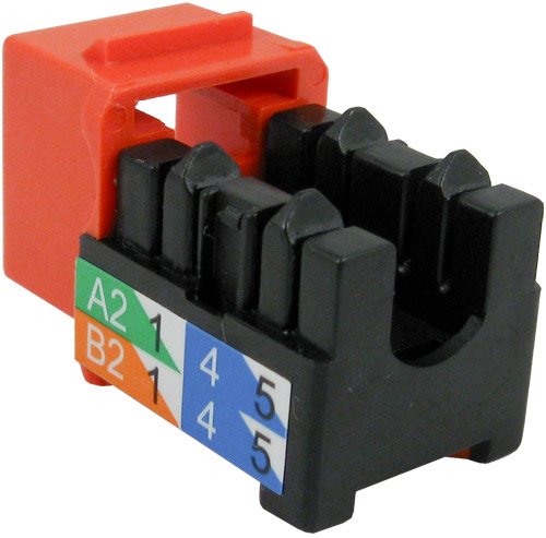 Cat6 Rj45 Keystone Jack, V Max Series   Orange Color   (50 Pack)