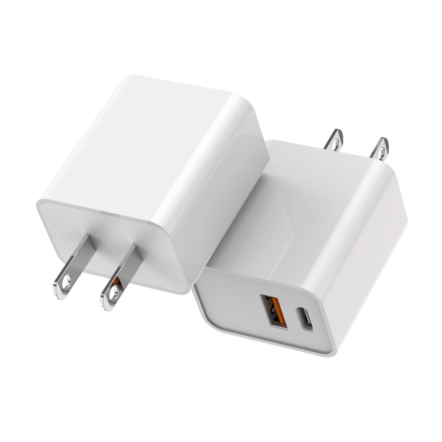 Iphone 15 Fast Charger Block,?2Pack?Usb C Charger Iphone 20W Dual Port Pd Type C + Qc3.0 Usb A Fast Charging Brick Plug Adapter