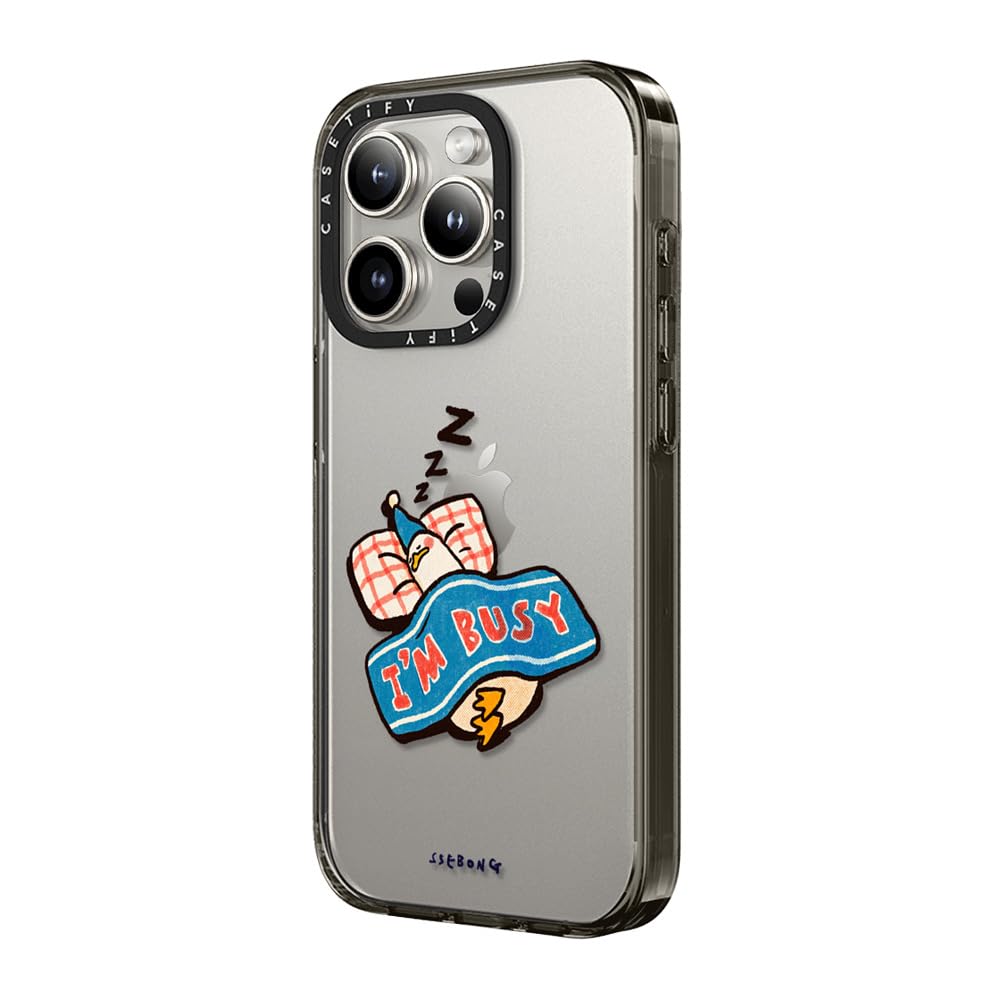 Casetify Compact Iphone 15 Pro Case [2X Military Grade Drop Tested / 4Ft Drop Protection]   I'M So Busy   Clear Black