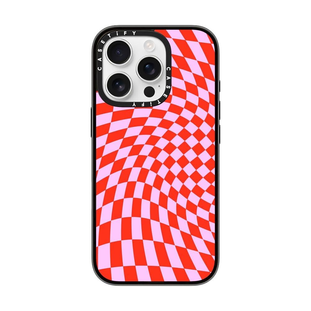 Casetify Compact Case For Iphone 16 Pro [Lightweight / 4 Ft. 2X Military Grade Drop Protection/Slim]   Strawberry Checkers   Cle