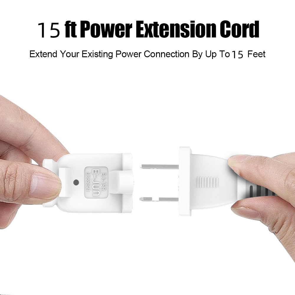 15 Ft Extension Cord Us 2 Prong Long Extension Cord White 125V 10A Male To Female Power For Nema 1 15P To 1 15R 15Ft