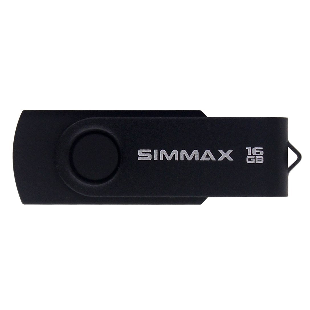 Simmax 5Pcs 16Gb Usb Flash Drive U Disk 16Gb Usb 2.0 Flash Memory Stick Swivel Design (Five Mixed Colors: Black Blue Green Purple Red)(Mix Color1)
