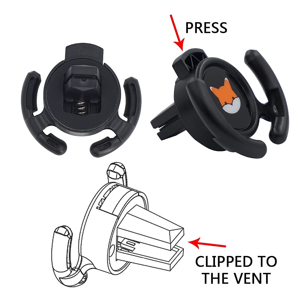 Homefox Car Vent Mount Holder 2 Pack - Compatible With Popsocket - Car Mount Made For Pop Socket Grips Collapsible Phone Holder