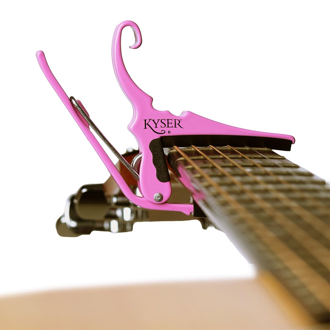 Kyser Quick Change Guitar Capo For 6 String Acoustic Guitars, Pink Revival
