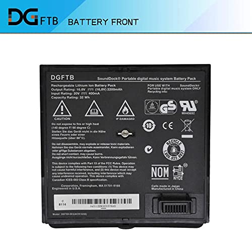 Dgtech 300769 003 Black Battery Replacement For Bose Sounddock Portable Digital Music System Soundlink Air 300769 001 300769 002