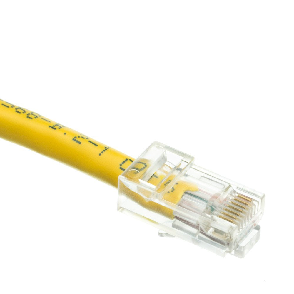 Cablewholesale 25 Foot Cat6 Yellow Ethernet Patch Cable, Bootless, 24Awg Network Cable With Rj45 Gold Plated Connector, 4 Pair S