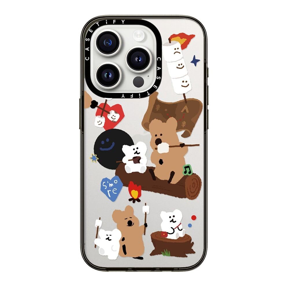 Casetify Compact Iphone 15 Pro Case [2X Military Grade Drop Tested / 4Ft Drop Protection]   S'More !   Clear Black