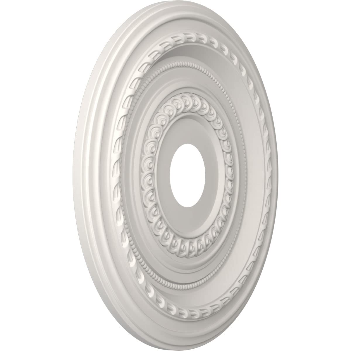 Ekena Millwork Cmp19Cogbw Cole Thermoformed Pvc Ceiling Medallion (Fits Canopies Up To 5 1/8''), 19''Od X 3 1/2''Id X 1''P, Ultr