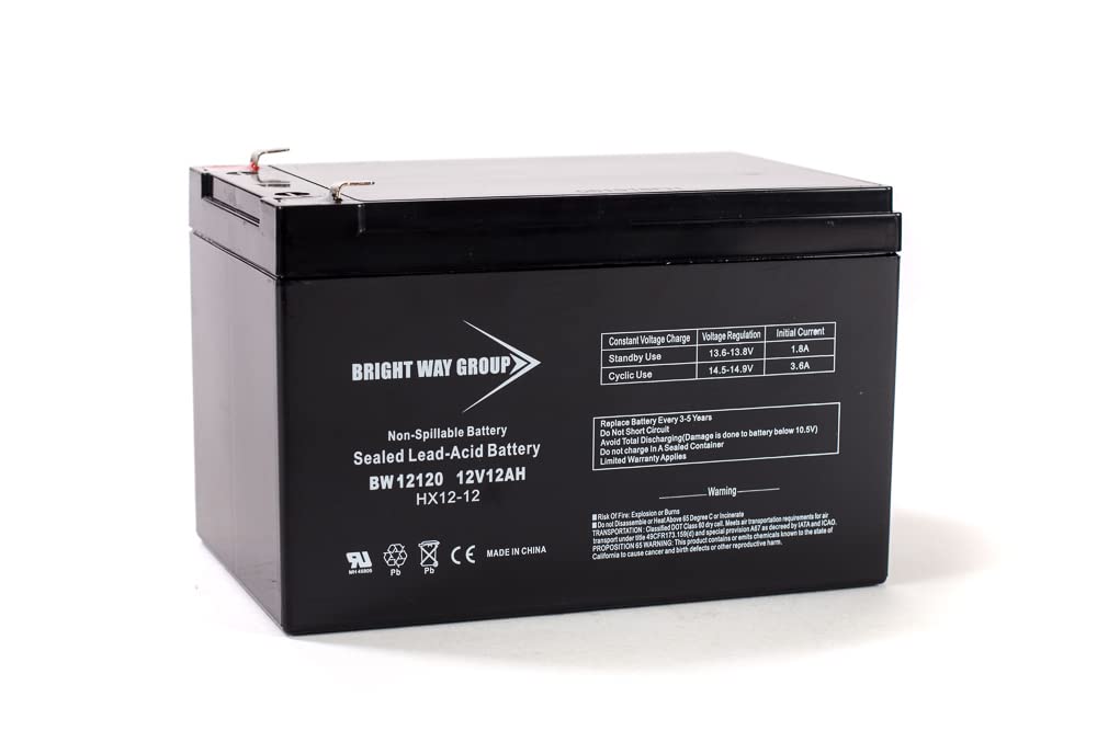 Bright Way Group 12V 12Ah Sealed Sla Agm Rechargeable Deep Cycle Battery Bw12120 F2 Terminal Electric Fence Generator