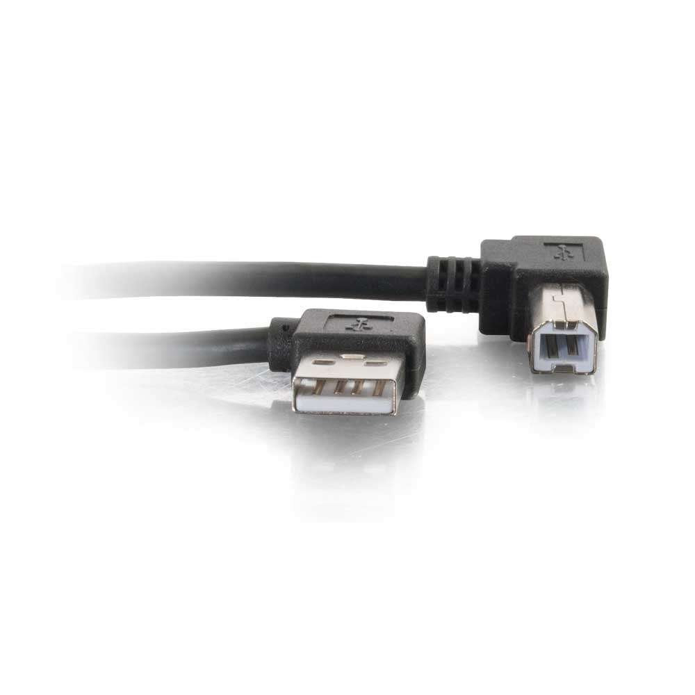 C2G Legrand Usb Cable, Usb A To B Cable, Black Right Angle Usb Cable, 2 Meters (6.56 Feet) C2G Usb Cable, 1 Count, C2G 28110