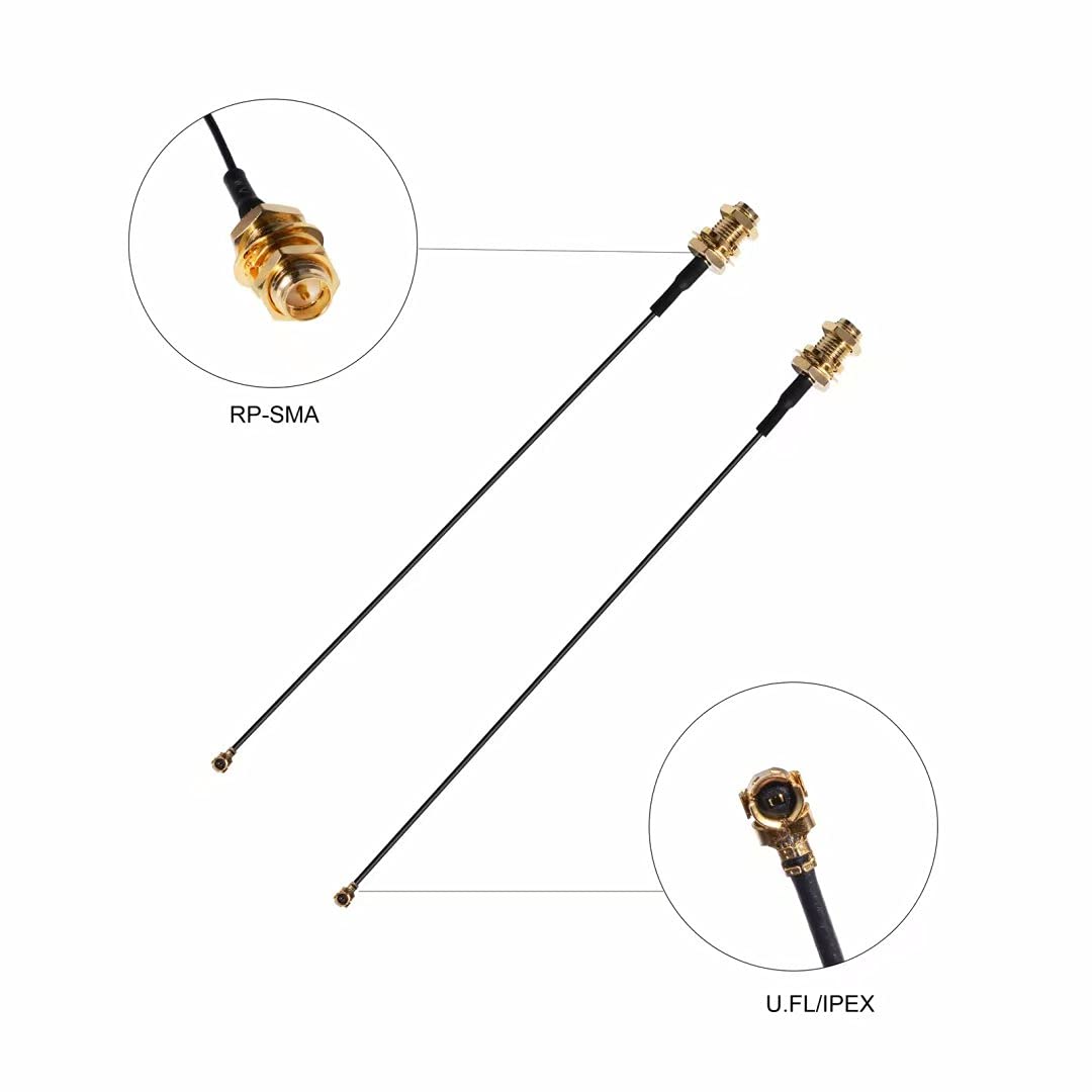 2 X 8Dbi Wifi Rp Sma Male Antenna 2.4Ghz 5.8Ghz Dual Band +2 X 15Cm U.Fl/Ipex To Rp Sma Female Pigtail Cable For Mini Pcie Card