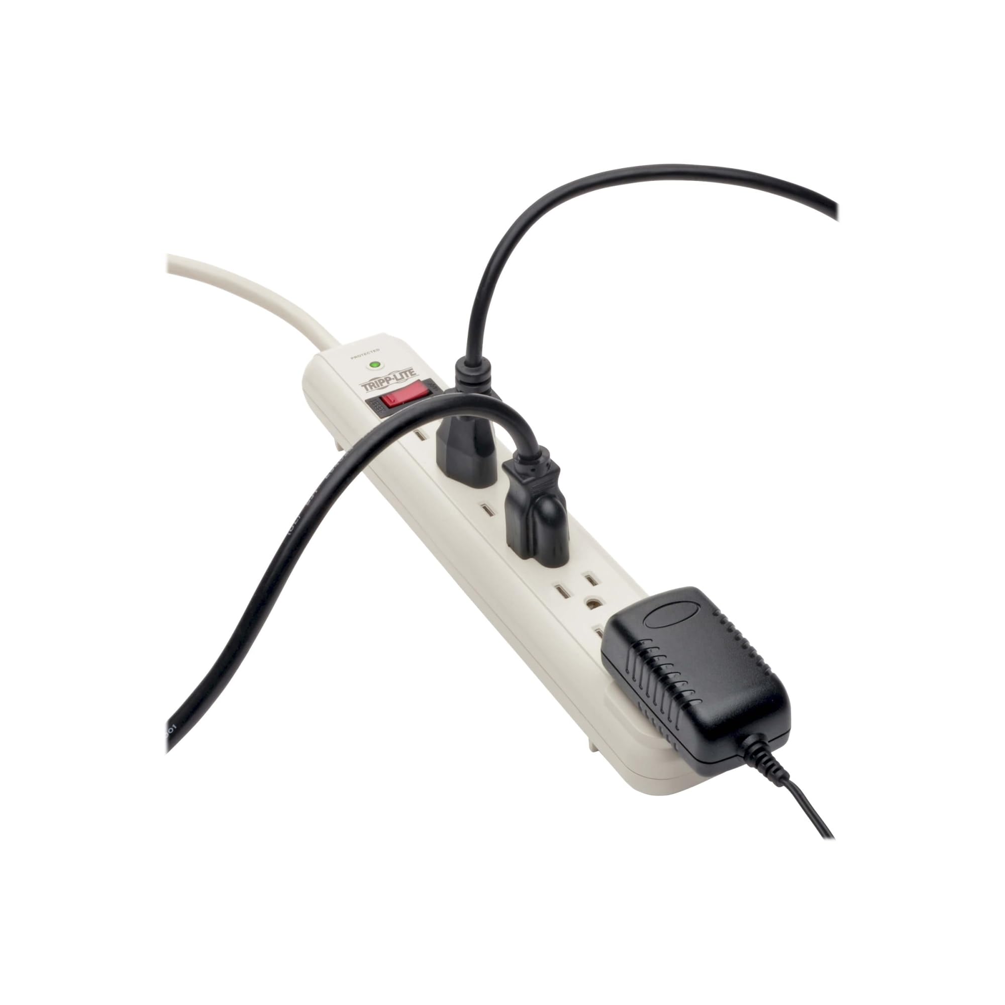 Tripp Lite Protect It! Surge Protector, 7 Ac Outlets, 25 Ft Cord, 1,080 J, Light Gray