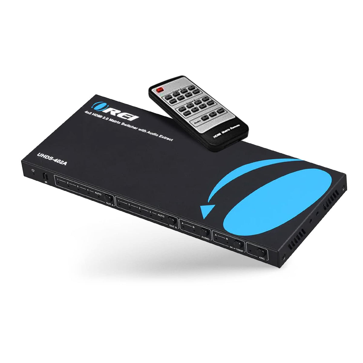 Orei 4K Hdmi Matrix Switch 4 X 2, Switcher 18G Ultrahd With Arc Supports Upto 4K @ 60Hz & 1080P Ir Audio Extractor Arc Edid Hdcp