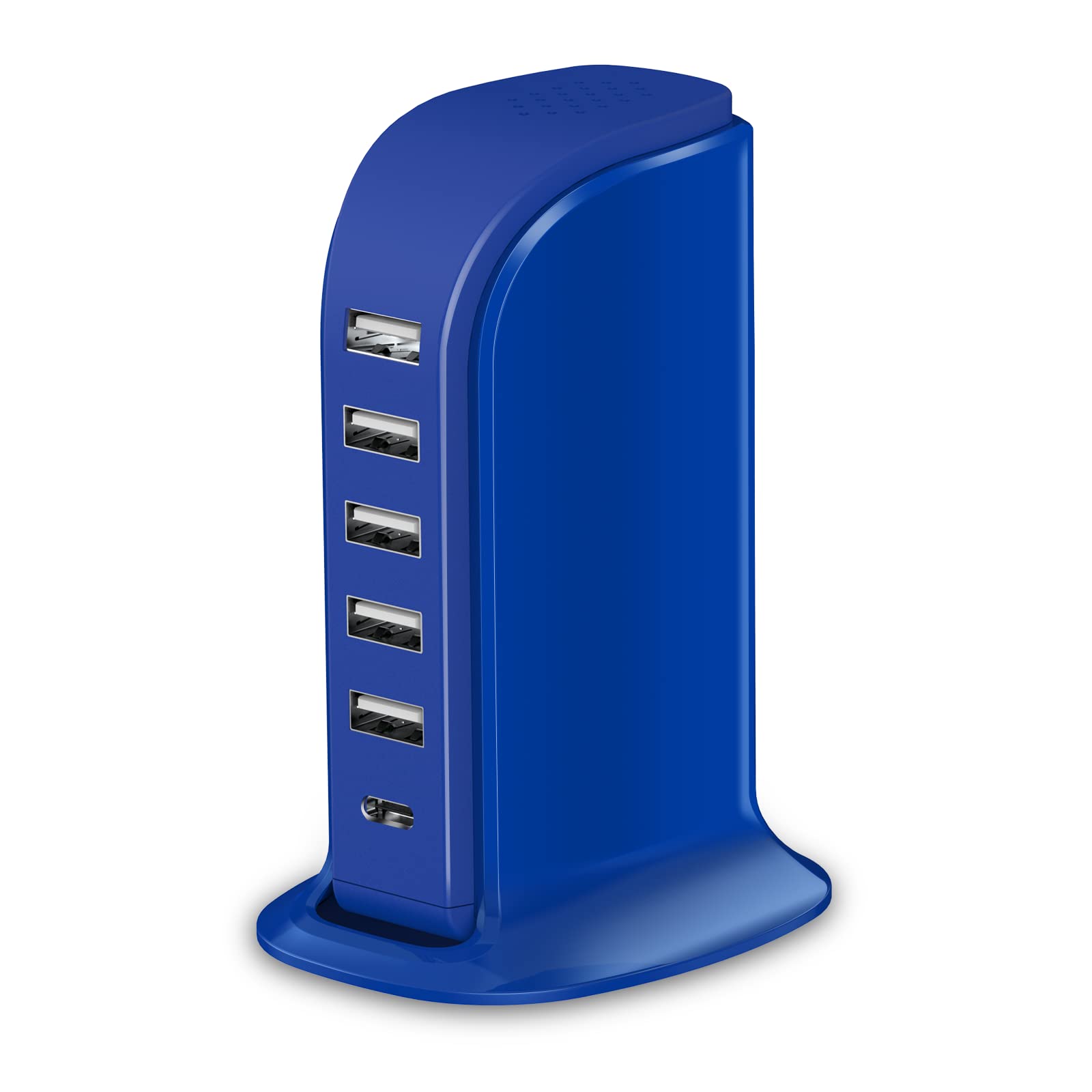 USB Charging Station Upoy, 6 Ports Charging Blocks, USB Power Hub with C Port, Charging Dock for Electronics Organizer, Multi Ch