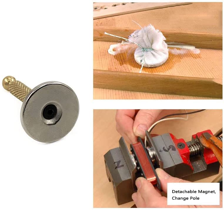 Jiayouy Gold Round Base Magnet Acoustic Guitars Accessory Luthier Diy Tools For Repair Top Cracks, Magnetize Pickups Ect 2Pcs