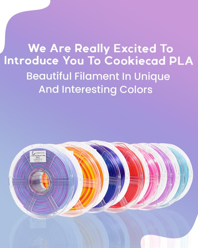 Cookiecad Pla Filament 1.75Mm 1Kg Rainbow Multicolor 3D Printer Filament   Unicorn Pla