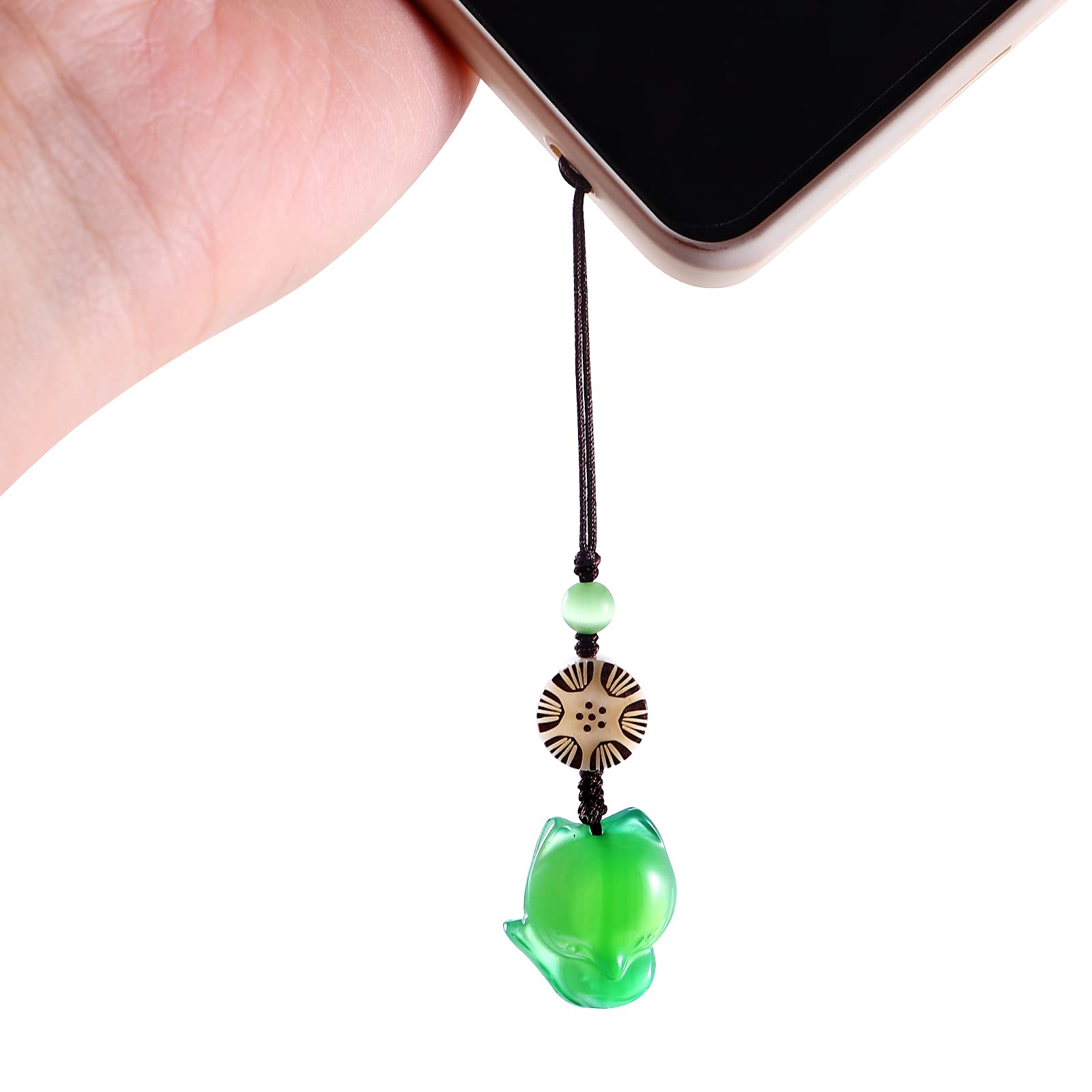Hemobllo Cell Phone Strap Cartoon Fox Phone Charm Key Chain Car Key Purse Pendant Hanging Pendants Decor Green