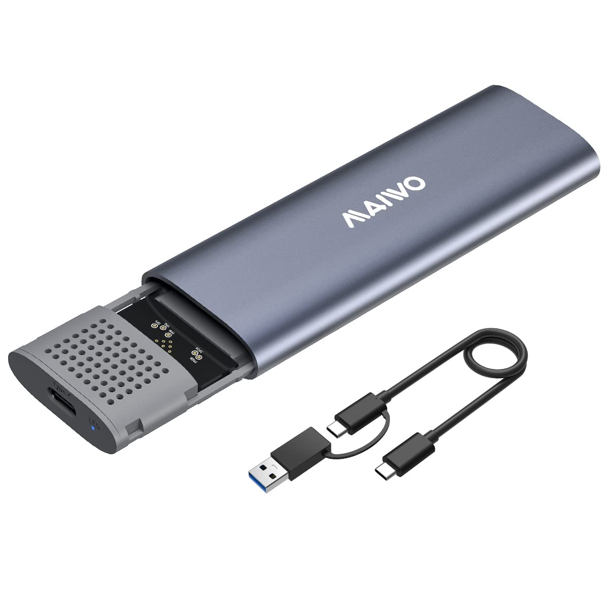 Maiwo M.2 Nvme Ssd Enclosure, Usb 3.1 Gen2 10Gbps Support Uasp Trim, 4Tb Capacity, Tool Free M.2 Nvme Pcie Ssd To Usb C Adapter Reader Case