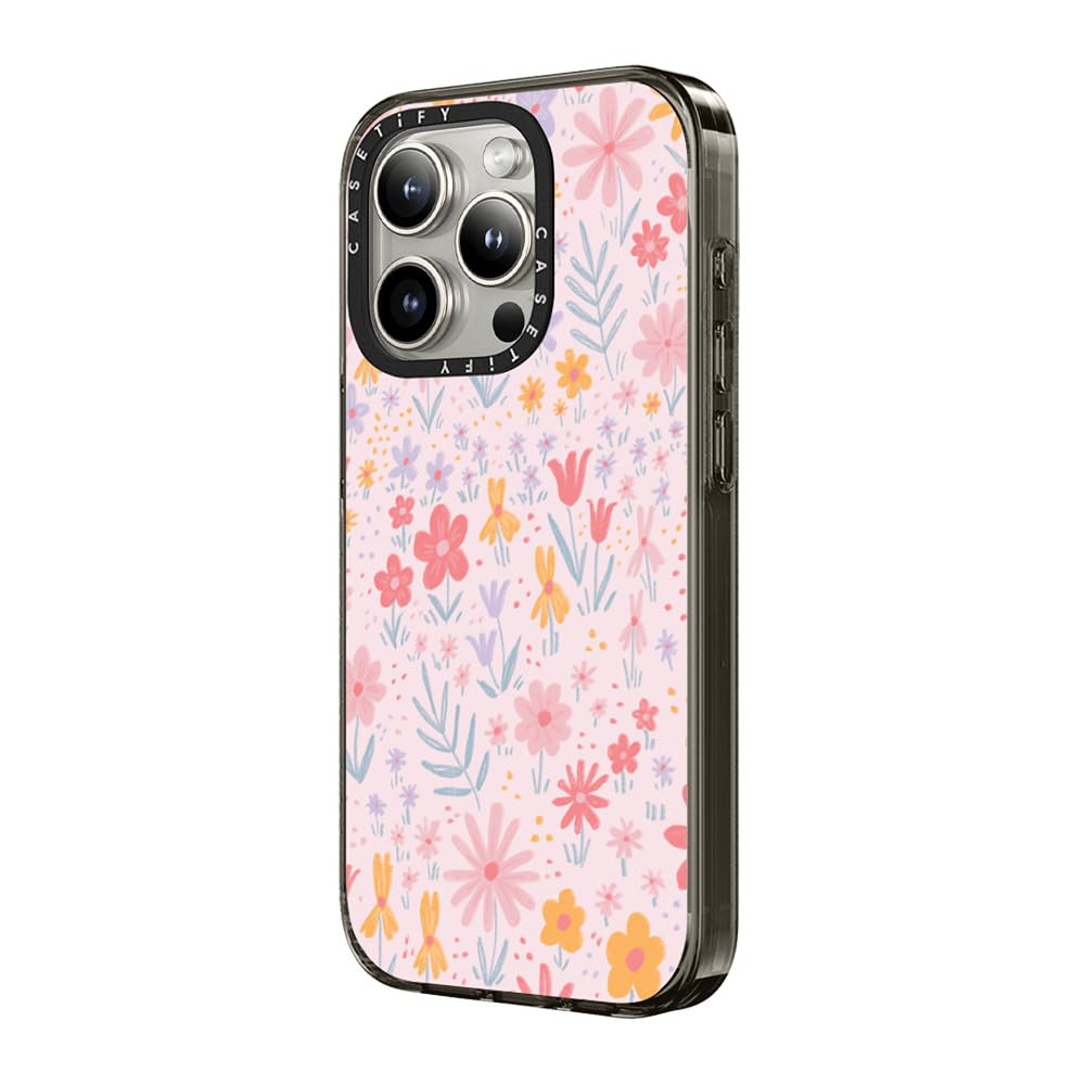 Casetify Compact Case For Iphone 15 Pro Max [2X Military Grade Drop Tested / 4Ft Drop Protection]   Maddie'S Florals   Clear Bla