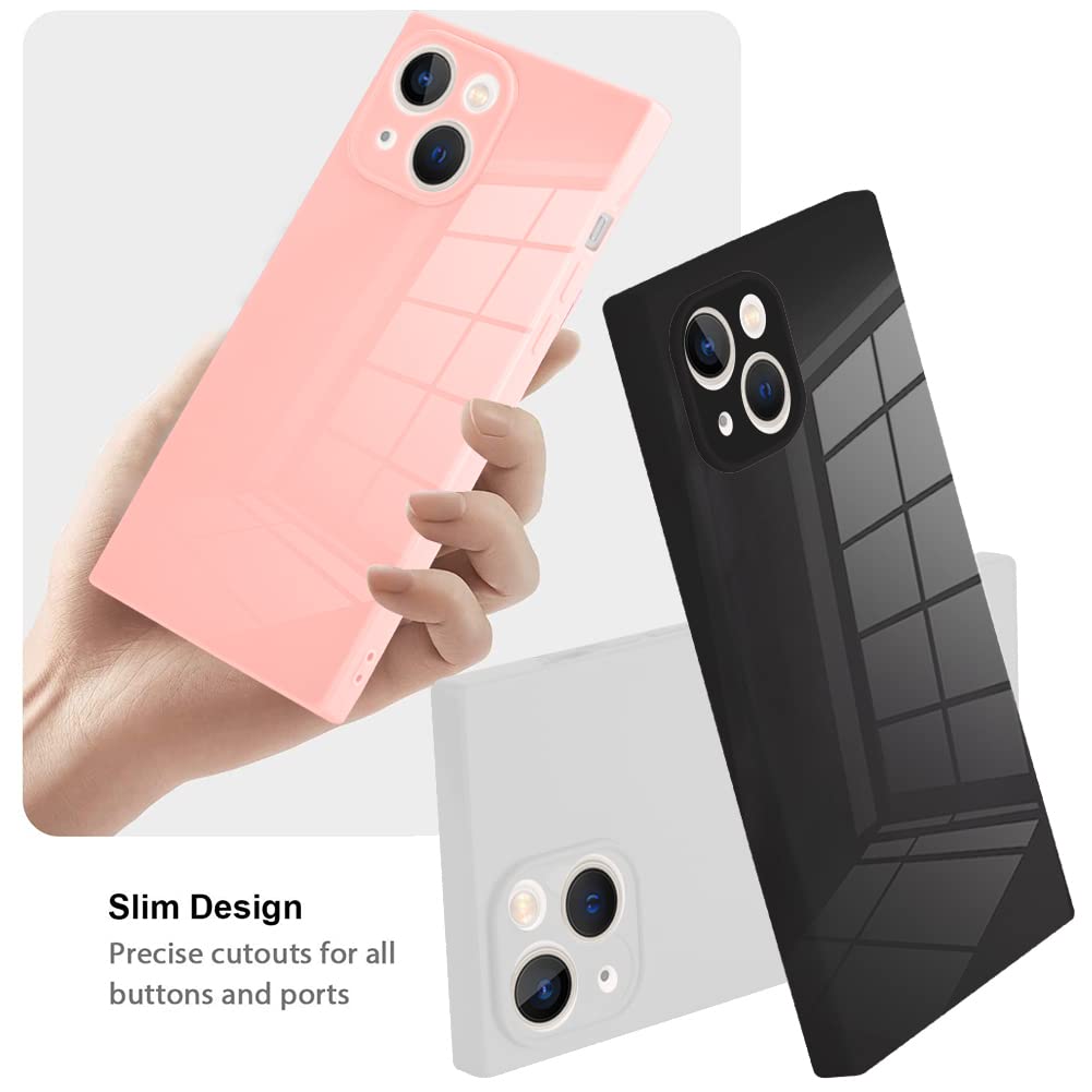 Lsl Compatible With Iphone 13 Case Square Black Soft Tpu Bumper Anti Drop Anti Scratch Shock Absorption Protective Wireless Slim