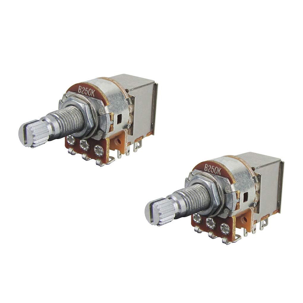 Fleor 2Pcs Push Pull Guitar Pots 18Mm Split Shaft B250K Linear Taper Guitar Potentiometers
